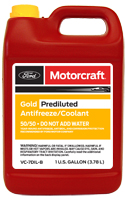 Gold Prediluted Antifreeze/Coolant